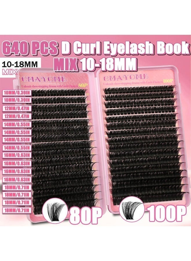 كمايو مجموعة وصلات رموش مكونة من 640 قطعة، مع غراء لاصق للرموش وملقط للرموش، رموش صناعية خفيفة وكثيفة، وصلات رموش فردية للاستخدام المنزلي، رموش صناعية للنساء. - Image 2